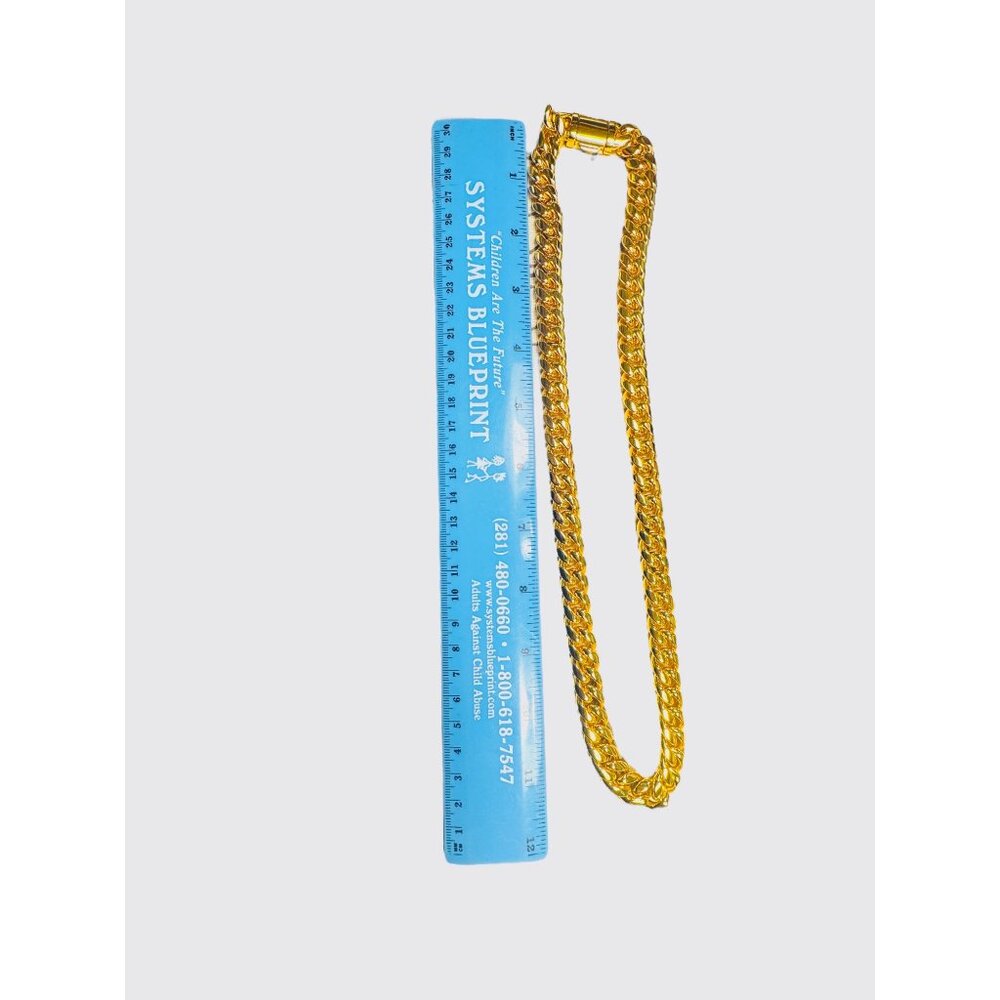 SPCY Gold Cuban Link Chain Necklace 20 Inches With Durable Clasp & Gift Box - Picture 5 of 7